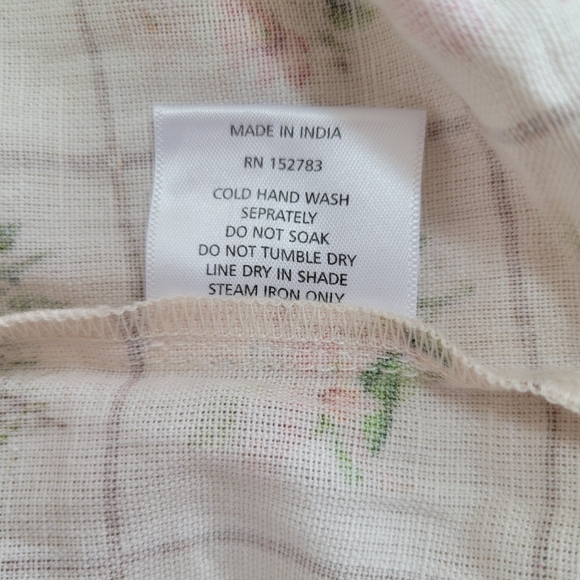 Anna Cate Vintage Stamp Emily Floral Maxi Dress Linen Cotton Size M - Picture 13 of 15